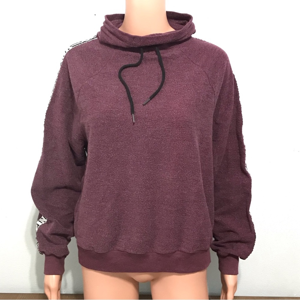 Pink Victoria's Secret Sweater Shirt Womens Size XS Purple Drawstring High Neck